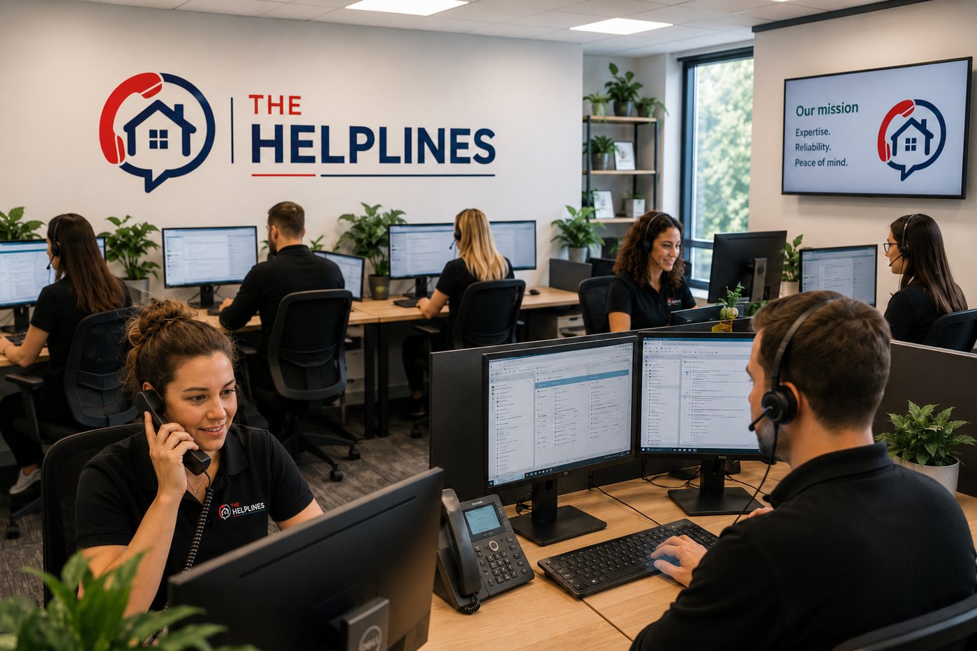 The Helplines support team in the Preston office